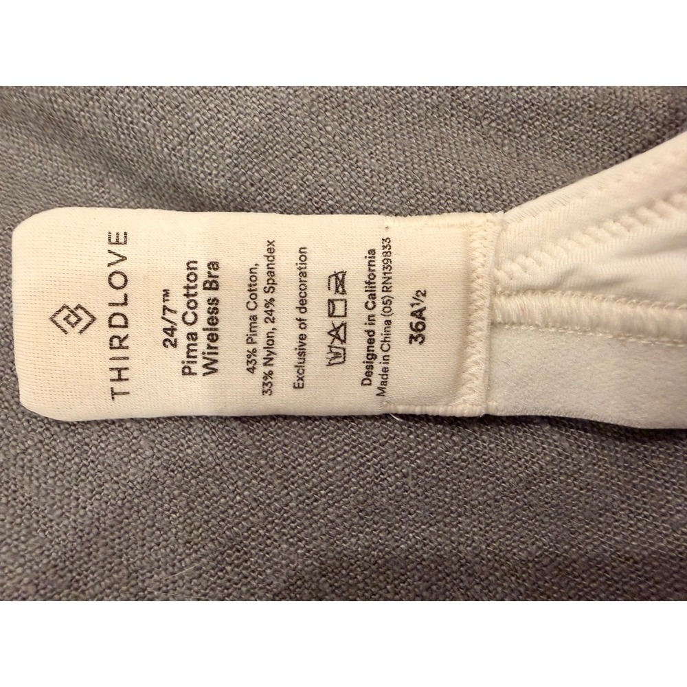 Thirdlove 24/7 Pima Cotton Wireless Bra 36A‎ Beige Everyday Comfort - Picture 3 of 3
